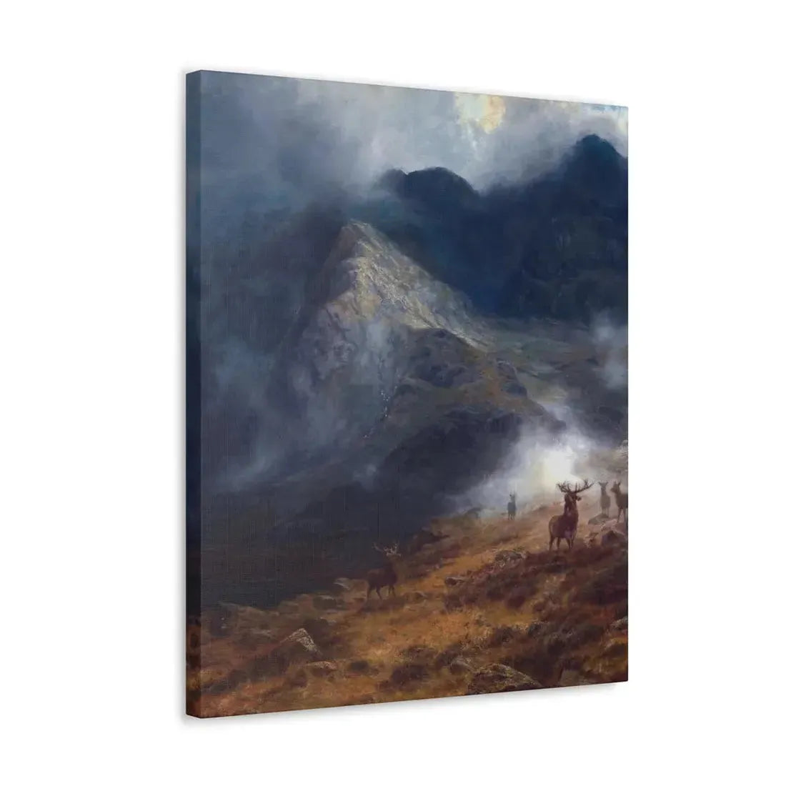 Louis Bosworth Hurt (1856-1929) After The Shower - A Highland Brae - Canvas Wall Art - The Sticker Space