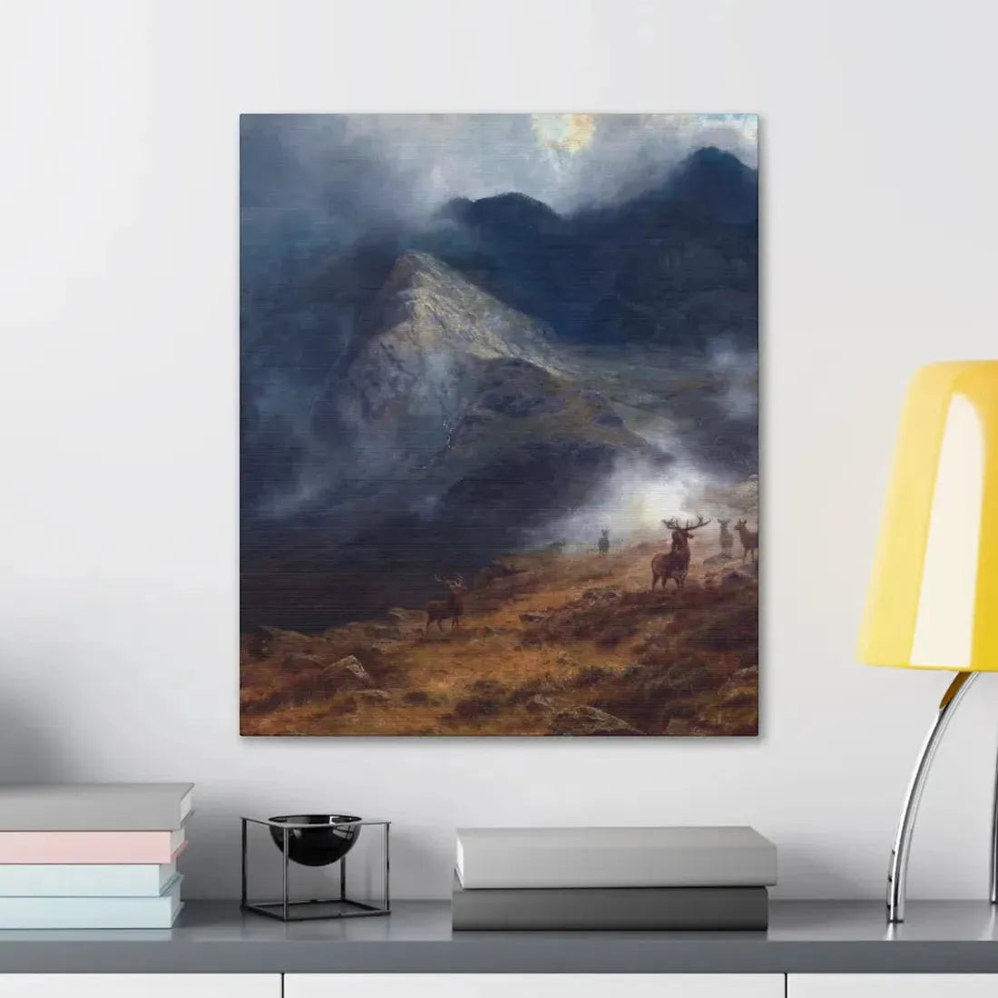 Louis Bosworth Hurt (1856-1929) After The Shower - A Highland Brae - Canvas Wall Art - The Sticker Space