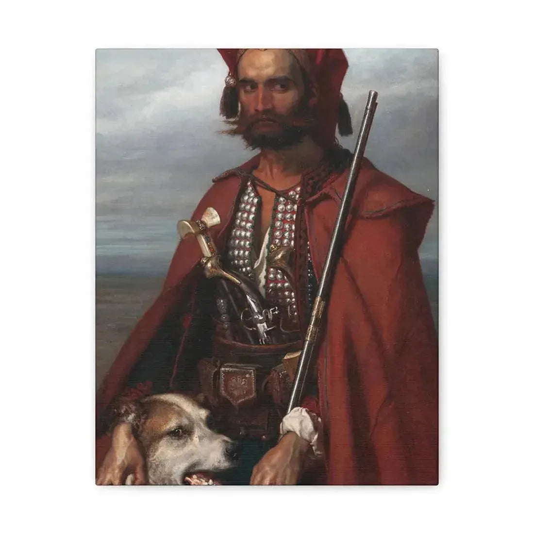 Louis Gallet (1810-1887) Sentinel, the Croat 1854 - Canvas Wall Art 11″ x 14″ 1.25" - The Sticker Space