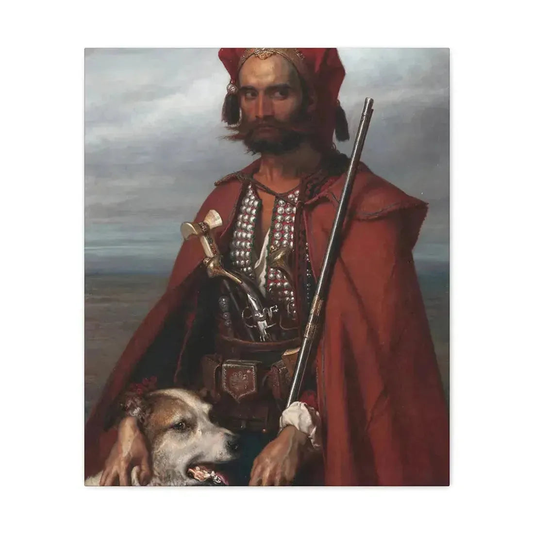 Louis Gallet (1810-1887) Sentinel, the Croat 1854 - Canvas Wall Art 20″ x 24″ 1.25" - The Sticker Space