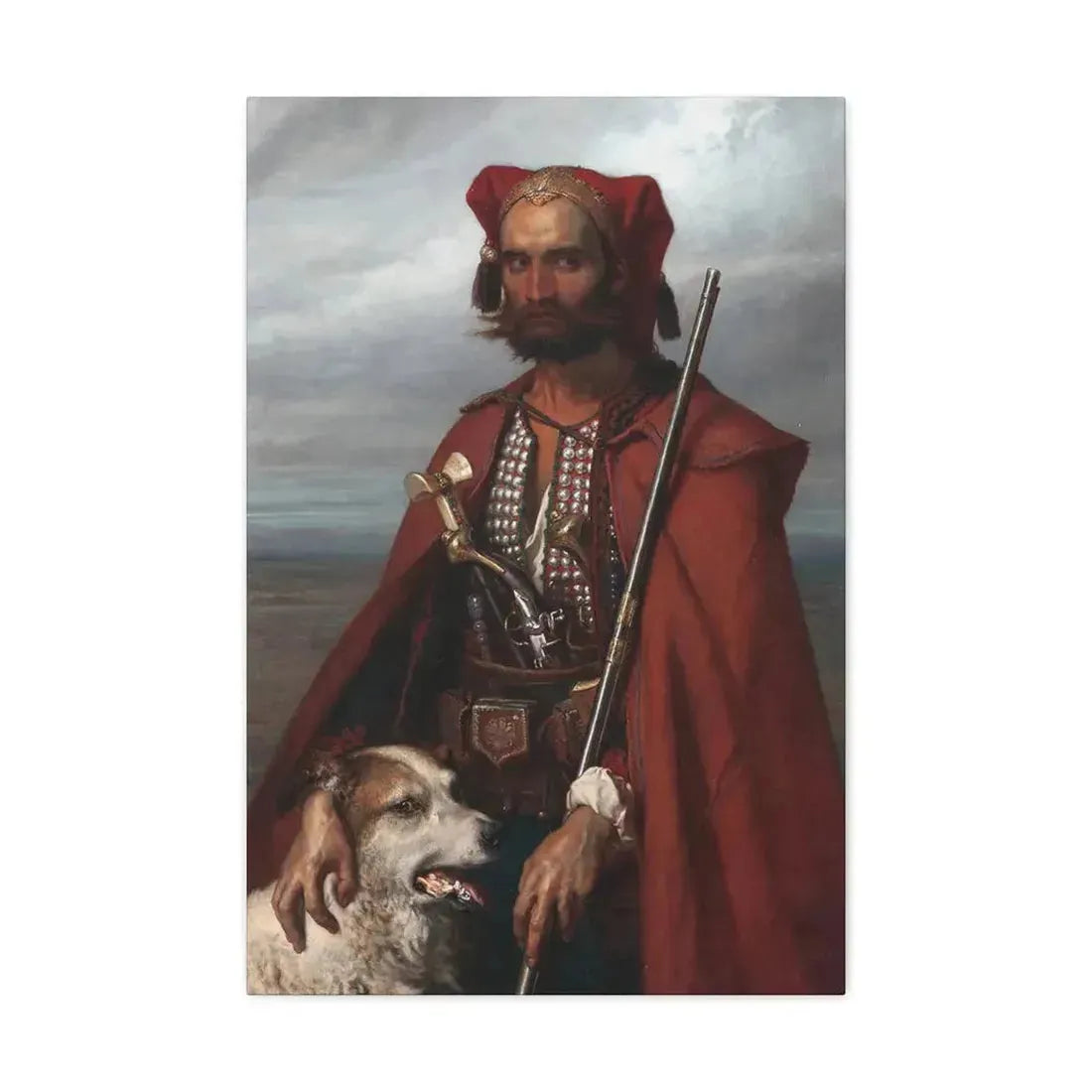 Louis Gallet (1810-1887) Sentinel, the Croat 1854 - Canvas Wall Art 20″ x 30″ 1.25" - The Sticker Space