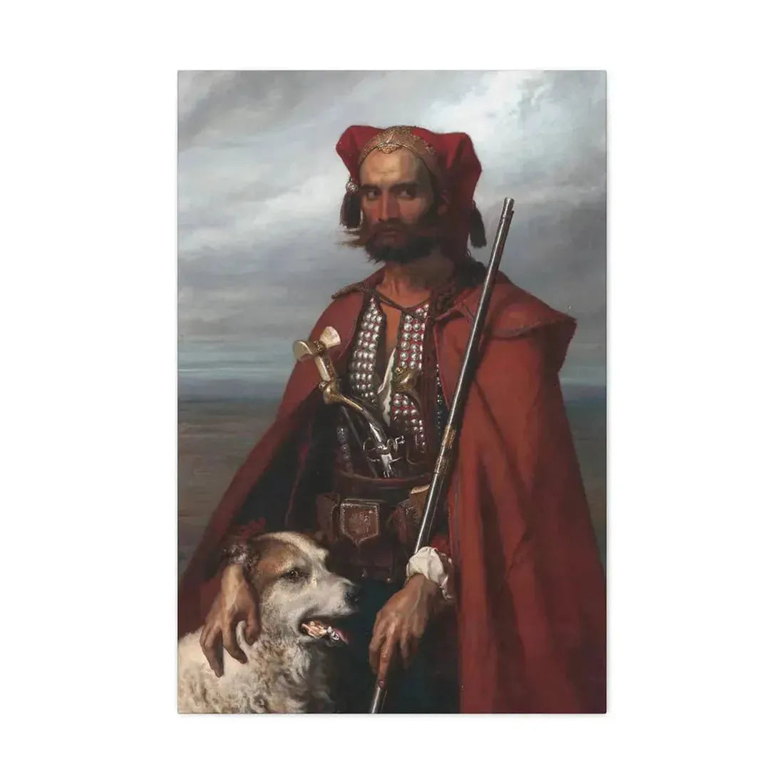Louis Gallet (1810-1887) Sentinel, the Croat 1854 - Canvas Wall Art 24″ x 36″ 1.25" - The Sticker Space