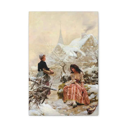 Louis Marie de Schryver (1862-1942) Lhiver - Canvas Wall Art 12" x 18" 1.25" - The Sticker Space