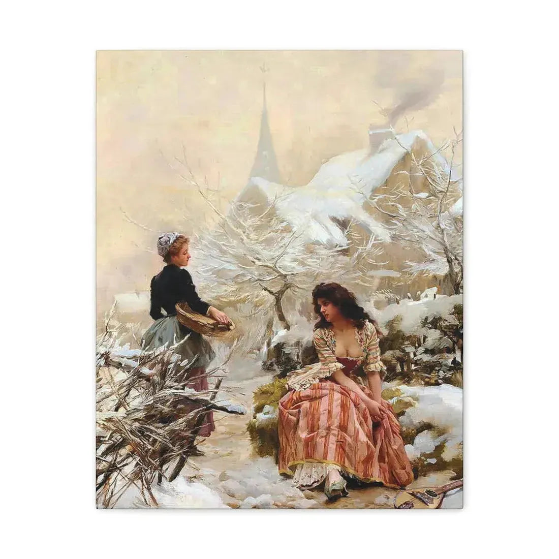 Louis Marie de Schryver (1862-1942) Lhiver - Canvas Wall Art 16″ x 20″ 1.25" - The Sticker Space