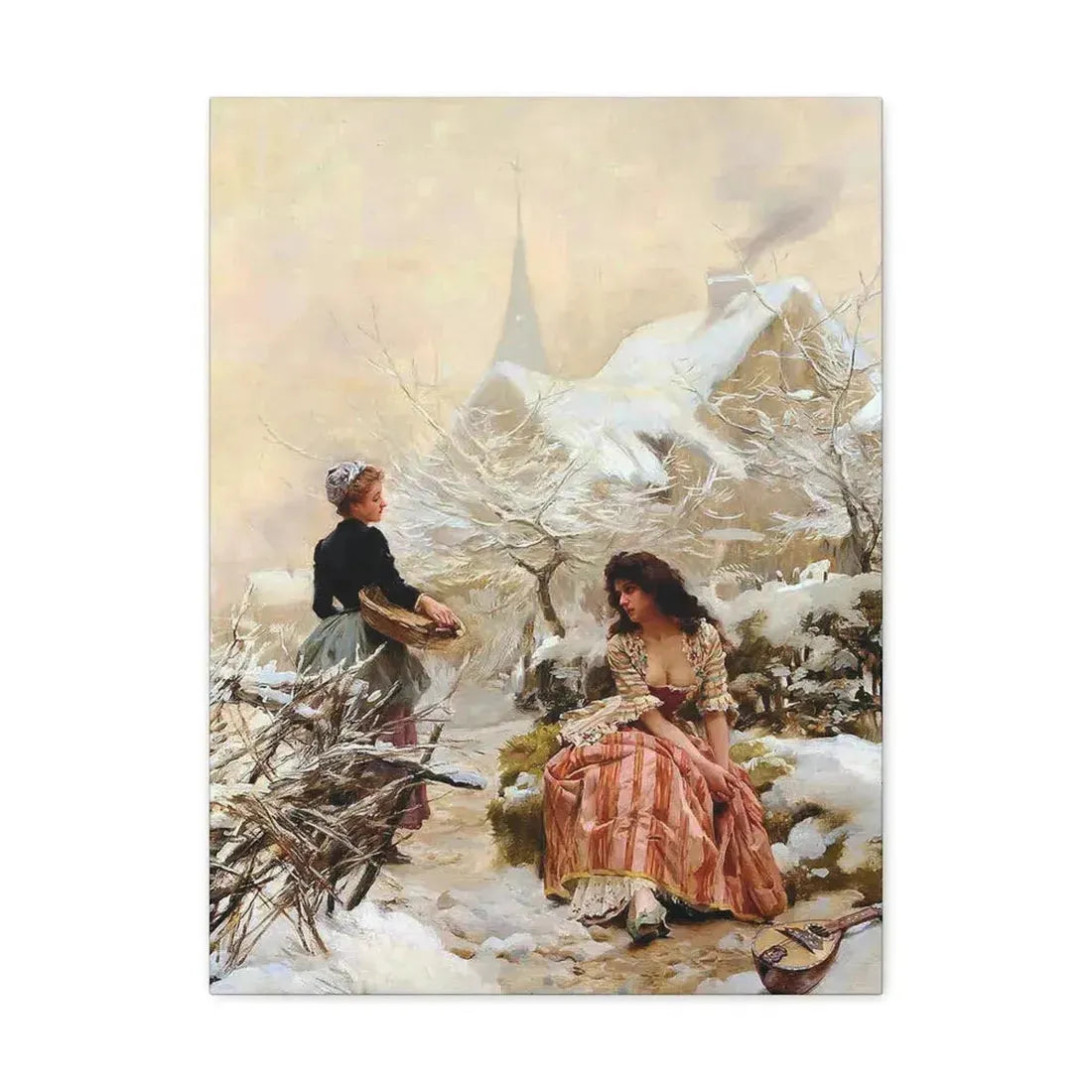 Louis Marie de Schryver (1862-1942) Lhiver - Canvas Wall Art 18″ x 24″ 1.25" - The Sticker Space