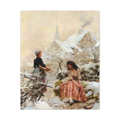 Louis Marie de Schryver (1862-1942) Lhiver - Canvas Wall Art 24″ x 30″ 1.25" - The Sticker Space