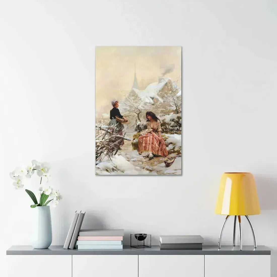 Louis Marie de Schryver (1862-1942) Lhiver - Canvas Wall Art - The Sticker Space