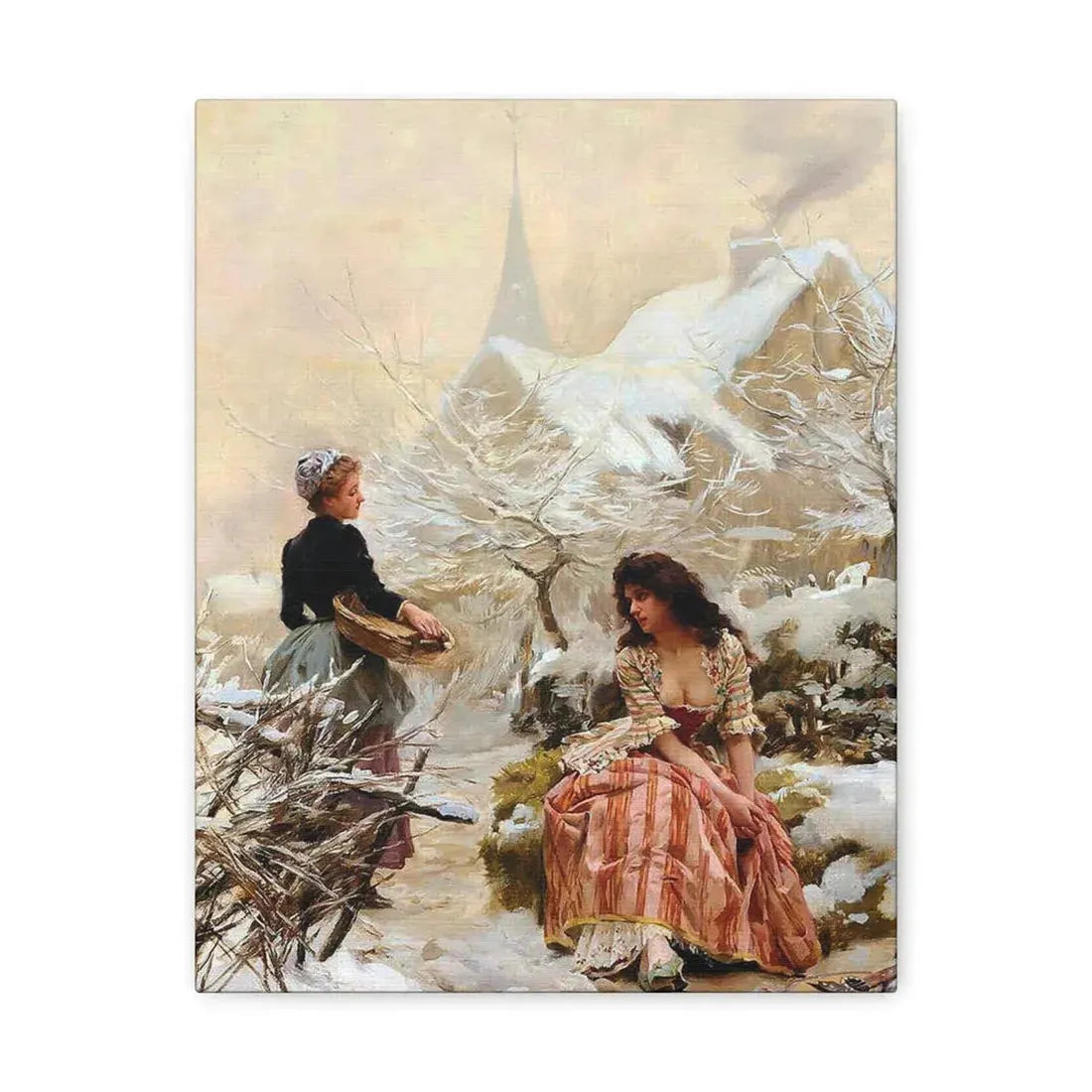 Louis Marie de Schryver (1862-1942) Lhiver - Canvas Wall Art - The Sticker Space