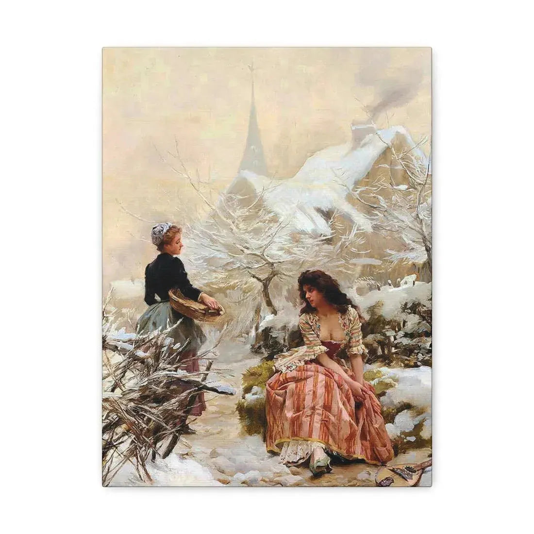 Louis Marie de Schryver (1862-1942) Lhiver - Canvas Wall Art - The Sticker Space