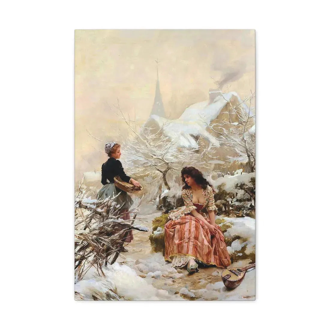Louis Marie de Schryver (1862-1942) Lhiver - Canvas Wall Art - The Sticker Space
