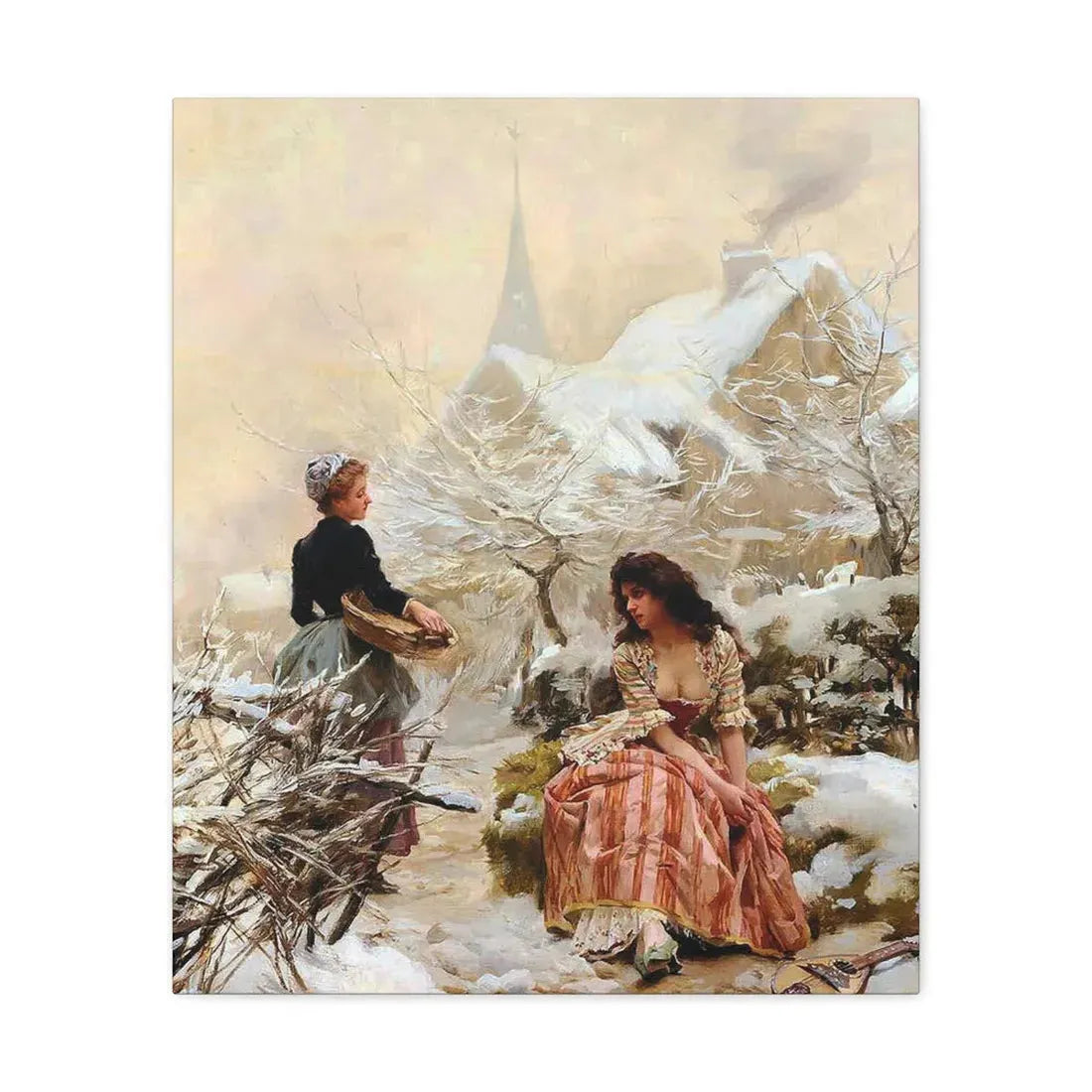 Louis Marie de Schryver (1862-1942) Lhiver - Canvas Wall Art - The Sticker Space