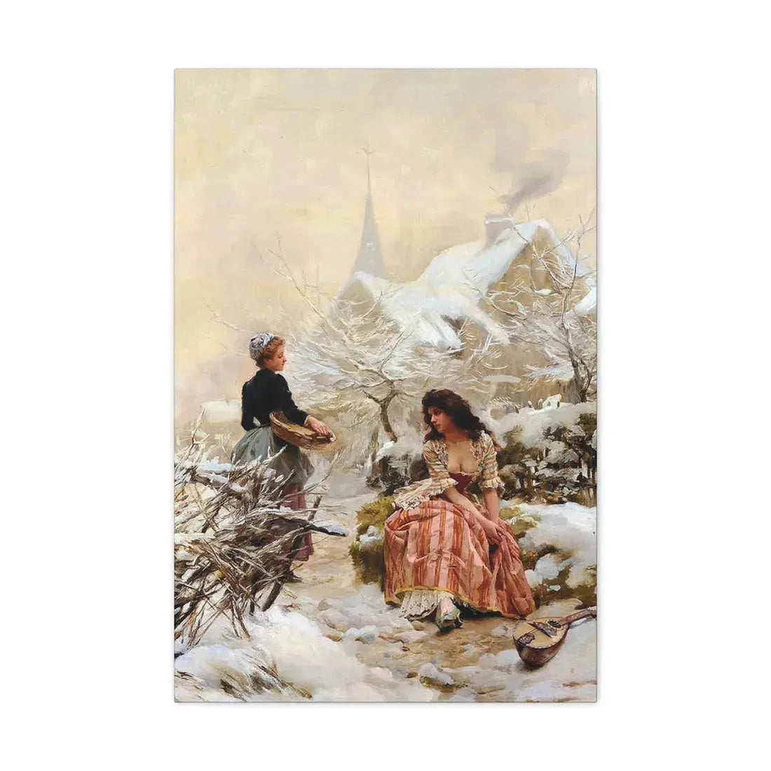 Louis Marie de Schryver (1862-1942) Lhiver - Canvas Wall Art - The Sticker Space