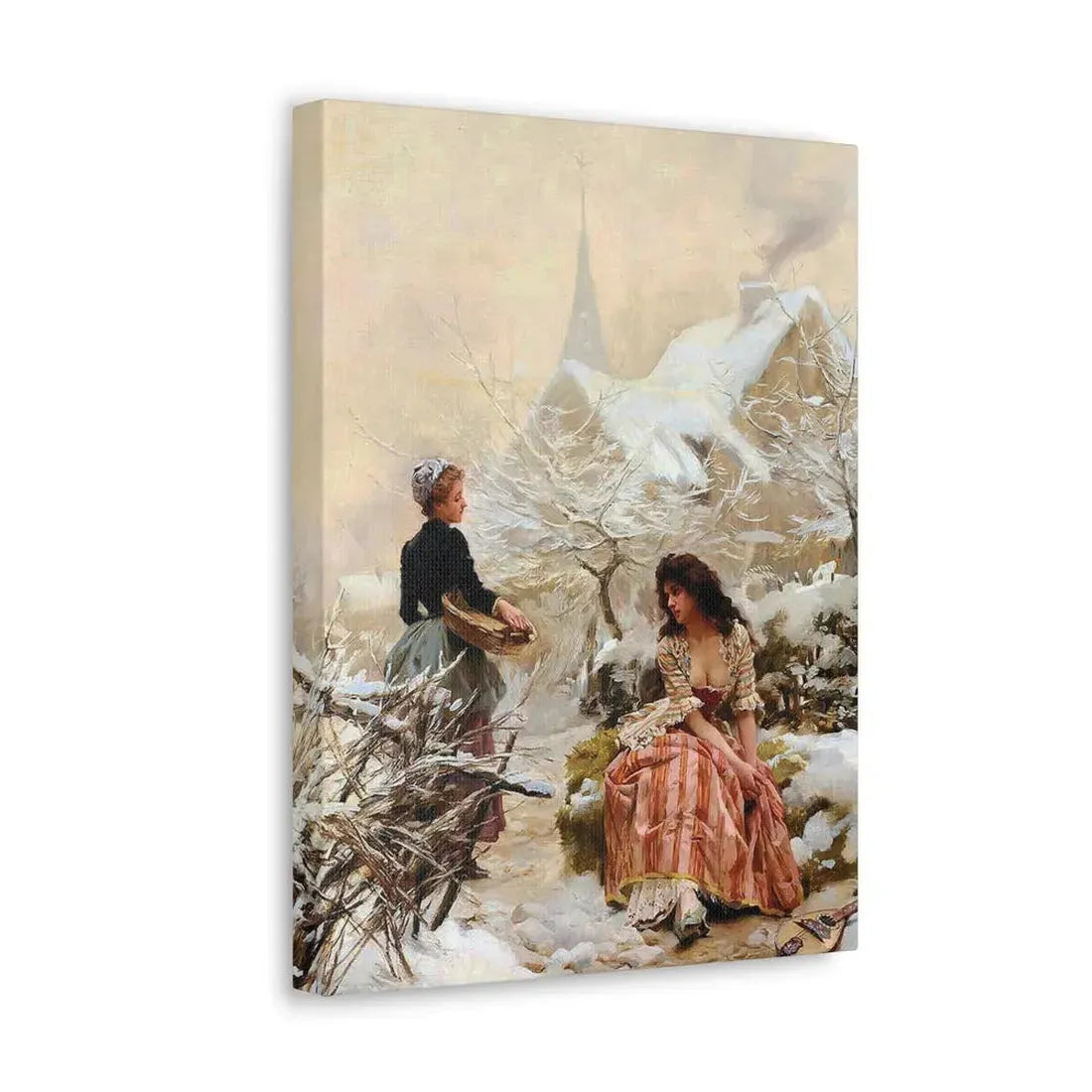 Louis Marie de Schryver (1862-1942) Lhiver - Canvas Wall Art - The Sticker Space