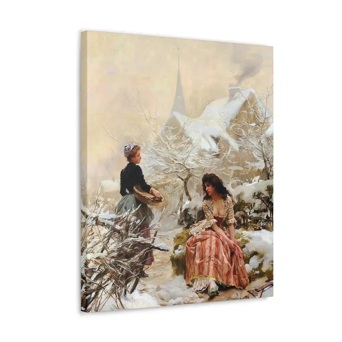Louis Marie de Schryver (1862-1942) Lhiver - Canvas Wall Art - The Sticker Space