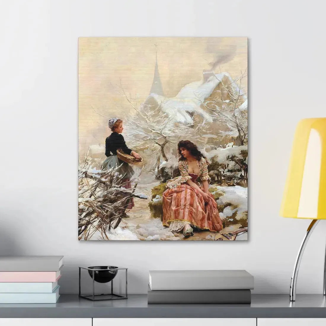 Louis Marie de Schryver (1862-1942) Lhiver - Canvas Wall Art - The Sticker Space