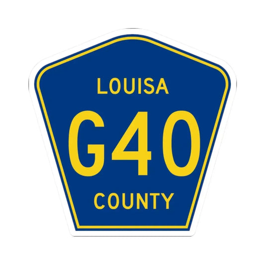 Louisa County Route G40 IA (Iowa) (Road Sign) STICKER Vinyl Kiss-Cut Decal 2 Inch White - The Sticker Space
