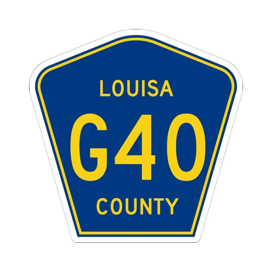 Louisa County Route G40 IA (Iowa) (Road Sign) STICKER Vinyl Kiss-Cut Decal 6 Inch White - The Sticker Space