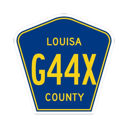 Louisa County Route G44X IA (Iowa) (Road Sign) STICKER Vinyl Kiss-Cut Decal 3 Inch White - The Sticker Space