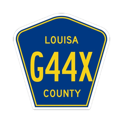 Louisa County Route G44X IA (Iowa) (Road Sign) STICKER Vinyl Kiss-Cut Decal 4 Inch White - The Sticker Space