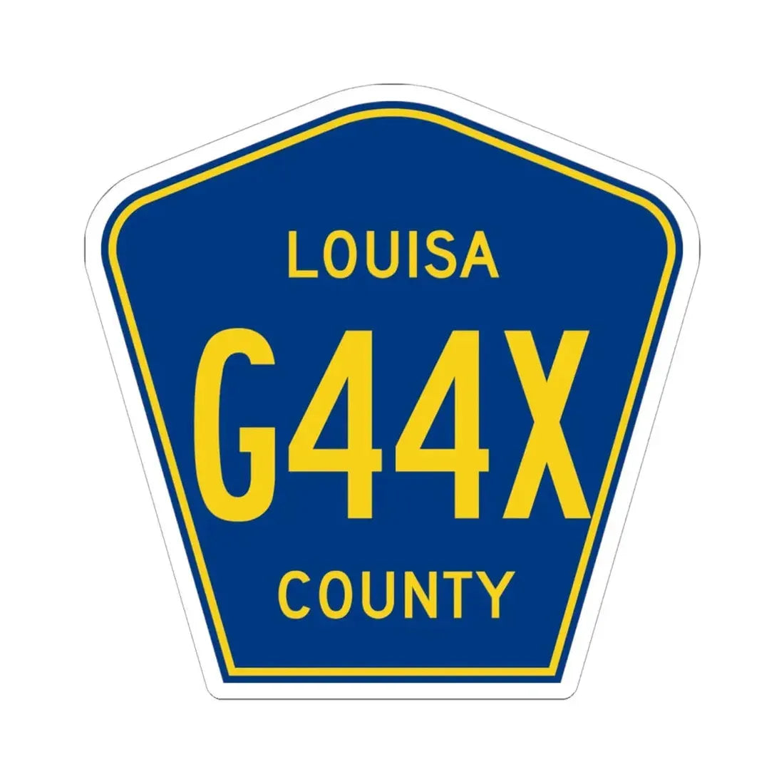 Louisa County Route G44X IA (Iowa) (Road Sign) STICKER Vinyl Kiss-Cut Decal 6 Inch White - The Sticker Space