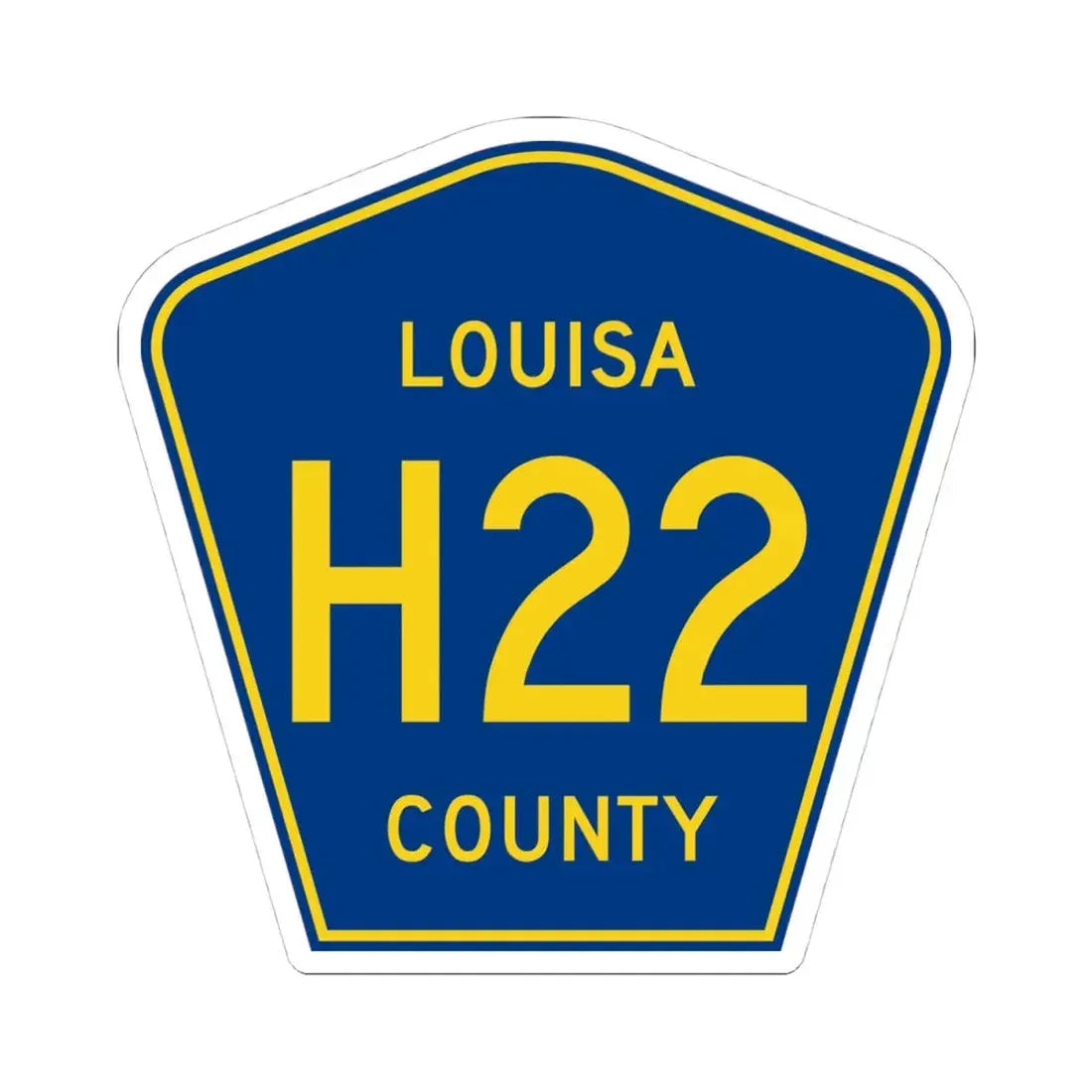 Louisa County Route H22 IA (Iowa) (Road Sign) STICKER Vinyl Kiss-Cut Decal 4 Inch White - The Sticker Space