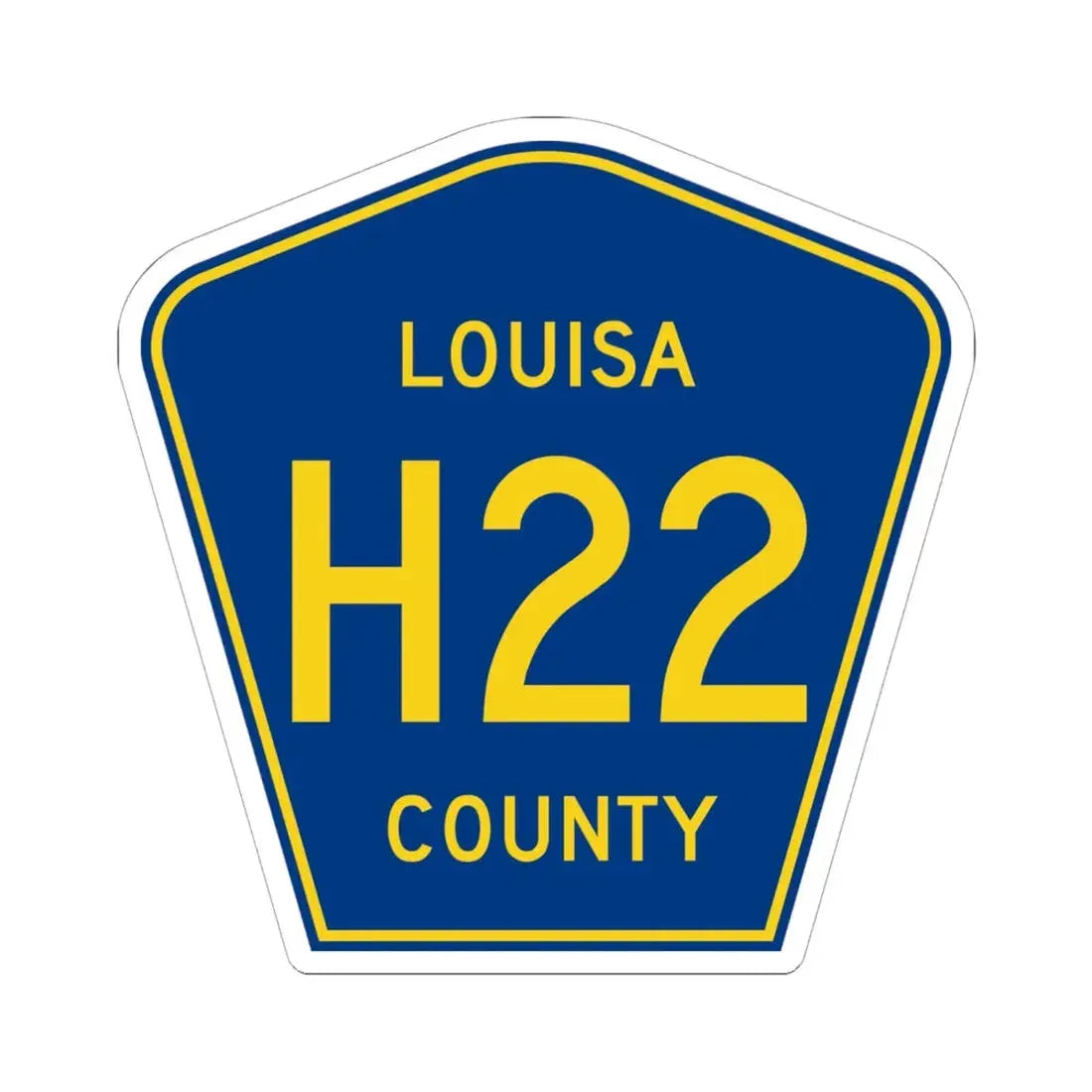 Louisa County Route H22 IA (Iowa) (Road Sign) STICKER Vinyl Kiss-Cut Decal 6 Inch White - The Sticker Space