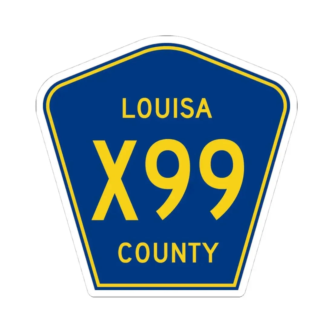 Louisa County Route X99 IA (Iowa) (Road Sign) STICKER Vinyl Kiss-Cut Decal 4 Inch White - The Sticker Space