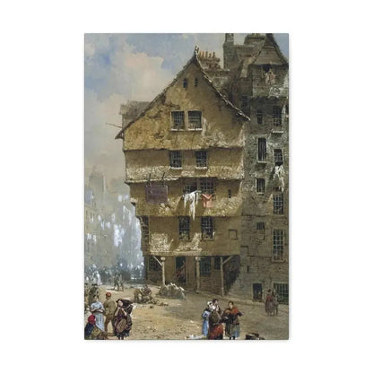 Louise Rayner (1832-1924) Head of the West Bow, Edinburgh - 1877 - Canvas Wall Art 16″ x 24″ 1.25" - The Sticker Space