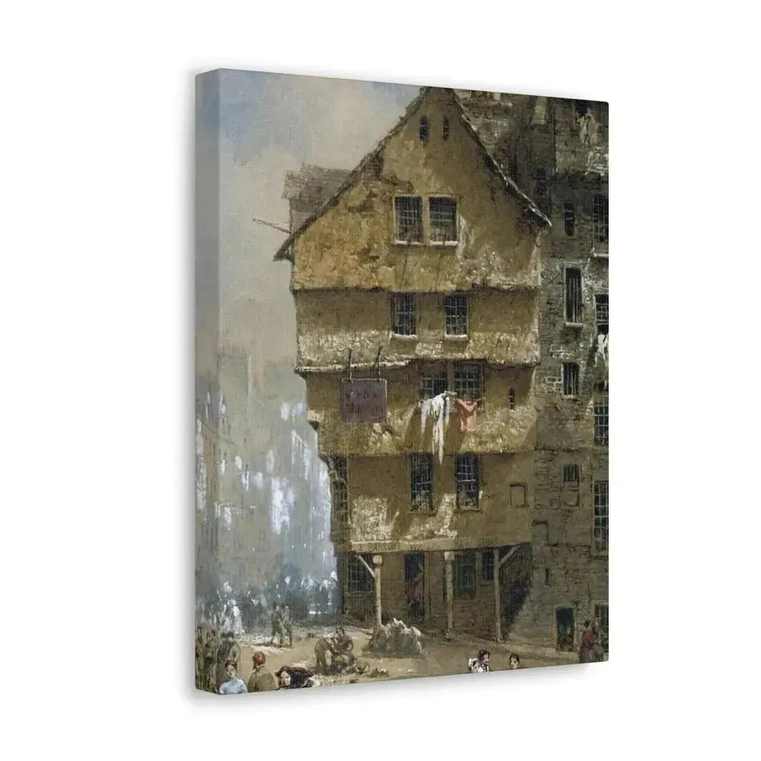 Louise Rayner (1832-1924) Head of the West Bow, Edinburgh - 1877 - Canvas Wall Art - The Sticker Space