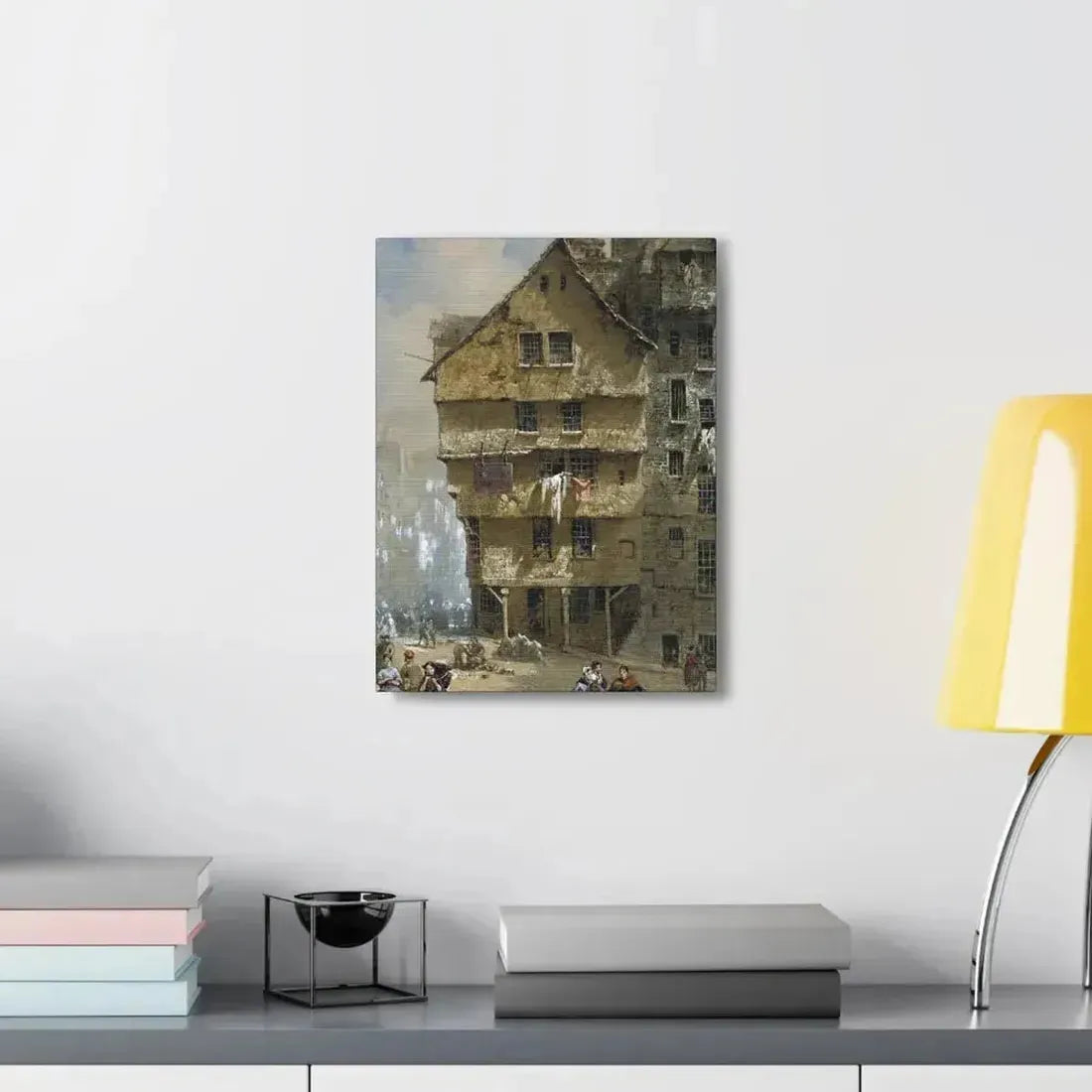 Louise Rayner (1832-1924) Head of the West Bow, Edinburgh - 1877 - Canvas Wall Art - The Sticker Space