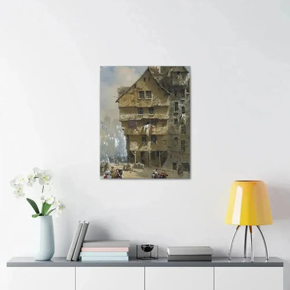 Louise Rayner (1832-1924) Head of the West Bow, Edinburgh - 1877 - Canvas Wall Art - The Sticker Space