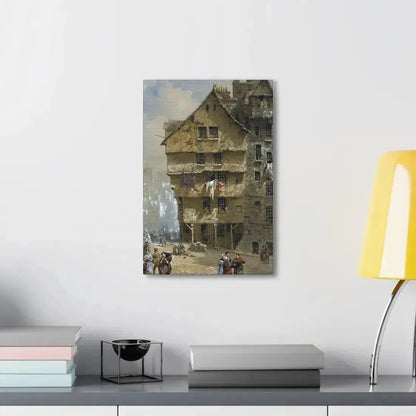 Louise Rayner (1832-1924) Head of the West Bow, Edinburgh - 1877 - Canvas Wall Art - The Sticker Space