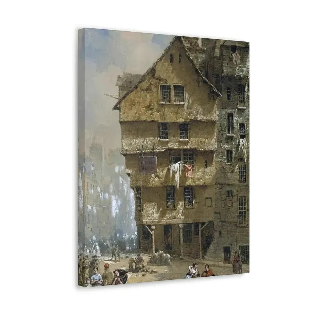 Louise Rayner (1832-1924) Head of the West Bow, Edinburgh - 1877 - Canvas Wall Art - The Sticker Space