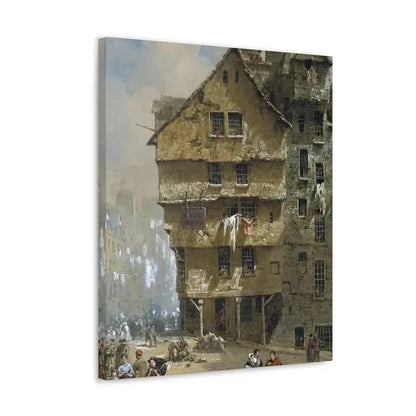 Louise Rayner (1832-1924) Head of the West Bow, Edinburgh - 1877 - Canvas Wall Art - The Sticker Space