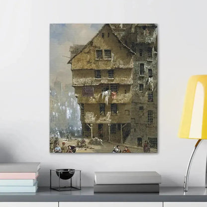 Louise Rayner (1832-1924) Head of the West Bow, Edinburgh - 1877 - Canvas Wall Art - The Sticker Space