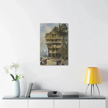 Louise Rayner (1832-1924) Head of the West Bow, Edinburgh - 1877 - Canvas Wall Art - The Sticker Space