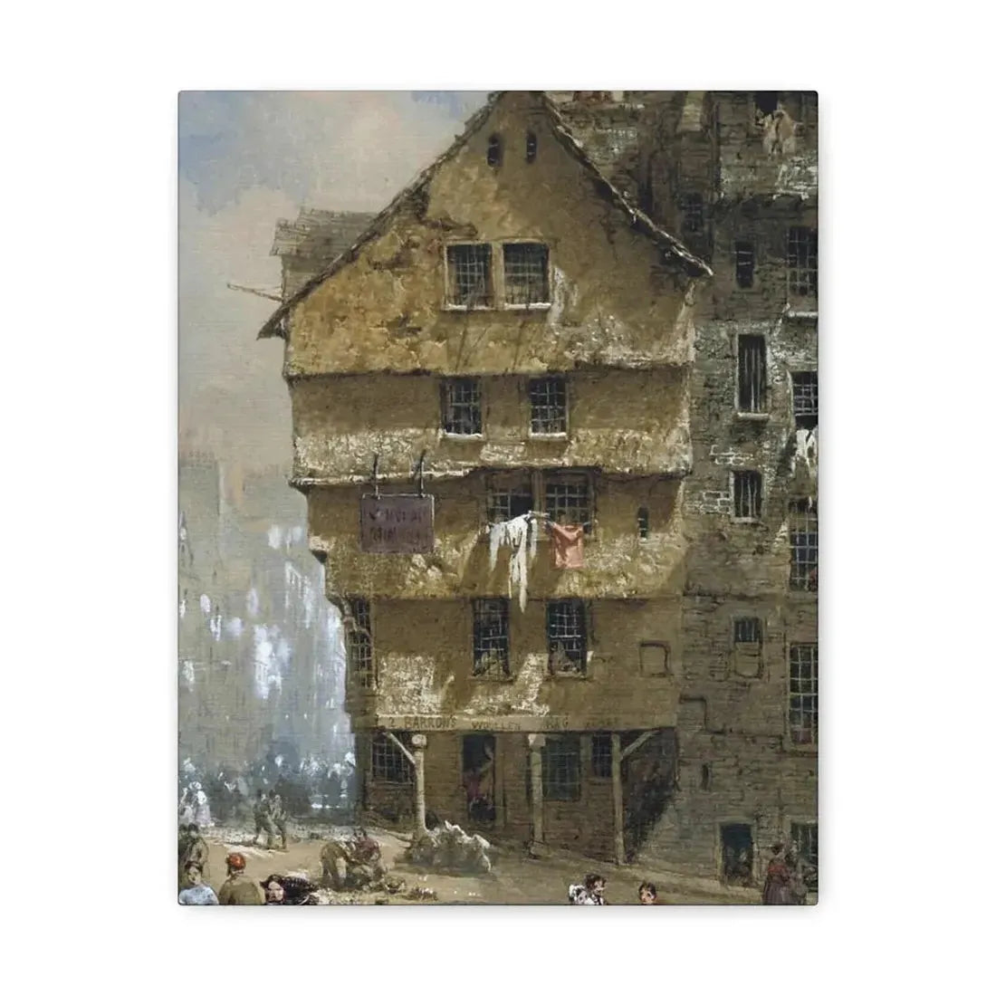 Louise Rayner (1832-1924) Head of the West Bow, Edinburgh - 1877 - Canvas Wall Art - The Sticker Space