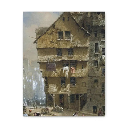 Louise Rayner (1832-1924) Head of the West Bow, Edinburgh - 1877 - Canvas Wall Art - The Sticker Space