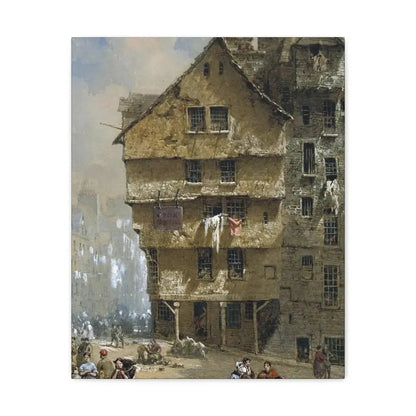 Louise Rayner (1832-1924) Head of the West Bow, Edinburgh - 1877 - Canvas Wall Art - The Sticker Space