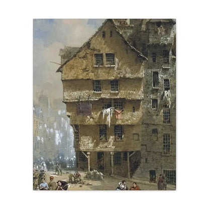 Louise Rayner (1832-1924) Head of the West Bow, Edinburgh - 1877 - Canvas Wall Art - The Sticker Space