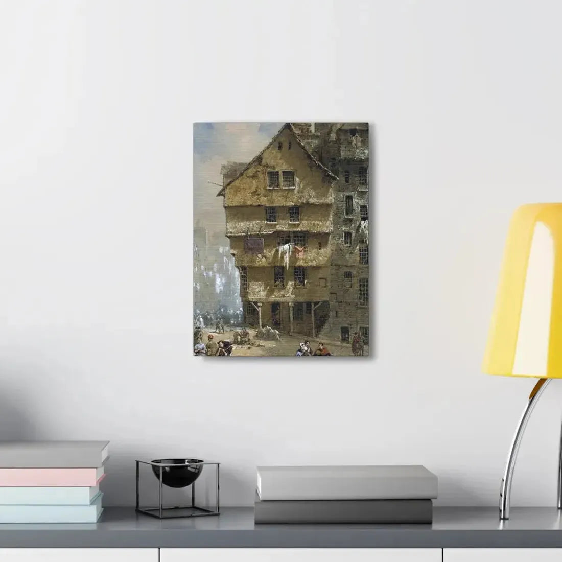 Louise Rayner (1832-1924) Head of the West Bow, Edinburgh - 1877 - Canvas Wall Art - The Sticker Space