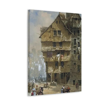 Louise Rayner (1832-1924) Head of the West Bow, Edinburgh - 1877 - Canvas Wall Art - The Sticker Space