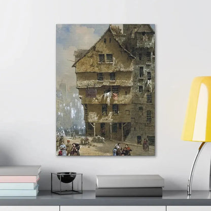 Louise Rayner (1832-1924) Head of the West Bow, Edinburgh - 1877 - Canvas Wall Art - The Sticker Space