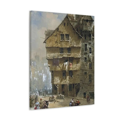 Louise Rayner (1832-1924) Head of the West Bow, Edinburgh - 1877 - Canvas Wall Art - The Sticker Space