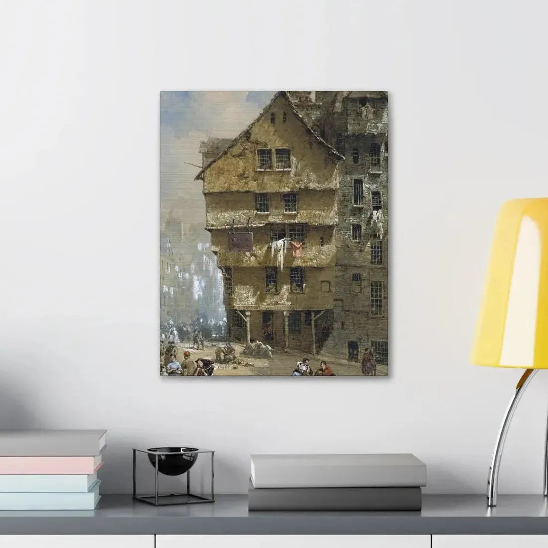 Louise Rayner (1832-1924) Head of the West Bow, Edinburgh - 1877 - Canvas Wall Art - The Sticker Space