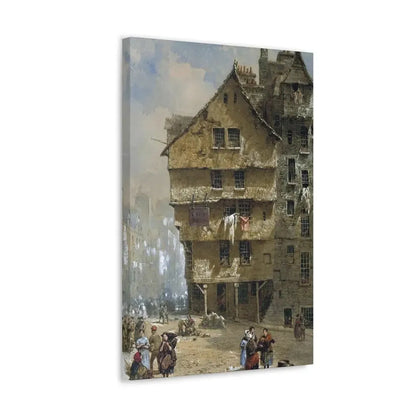 Louise Rayner (1832-1924) Head of the West Bow, Edinburgh - 1877 - Canvas Wall Art - The Sticker Space