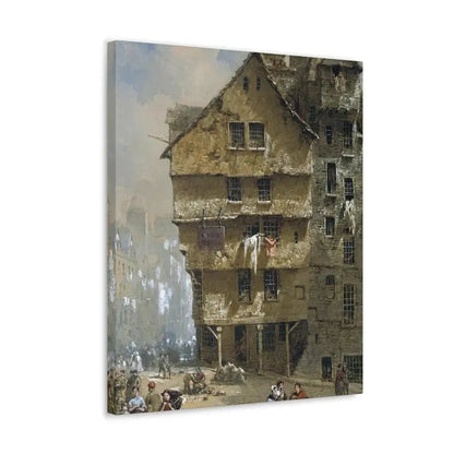 Louise Rayner (1832-1924) Head of the West Bow, Edinburgh - 1877 - Canvas Wall Art - The Sticker Space