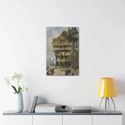 Louise Rayner (1832-1924) Head of the West Bow, Edinburgh - 1877 - Canvas Wall Art - The Sticker Space