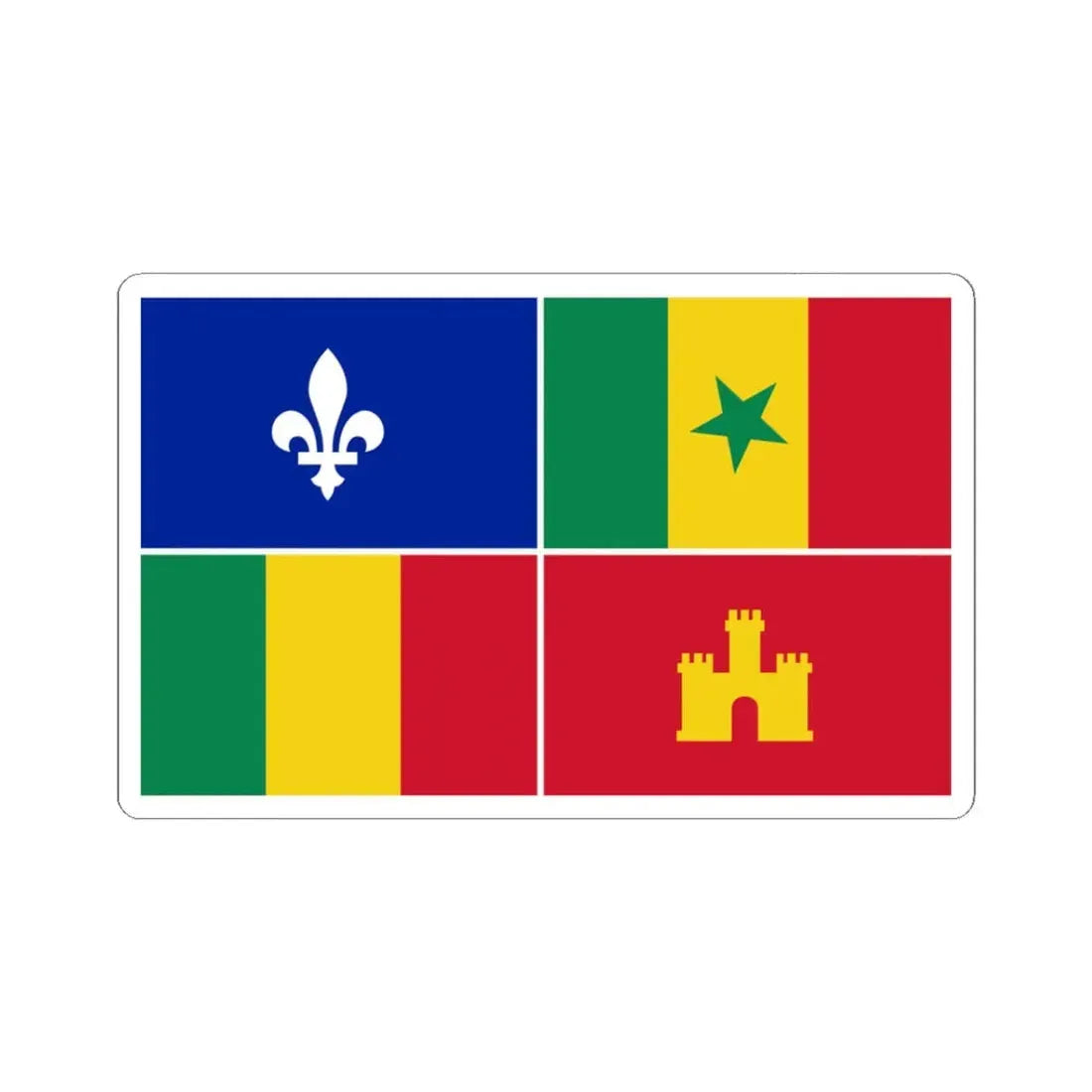 Louisiana Creole Flag (United States) STICKER Vinyl Kiss-Cut Decal 3 Inch White - The Sticker Space