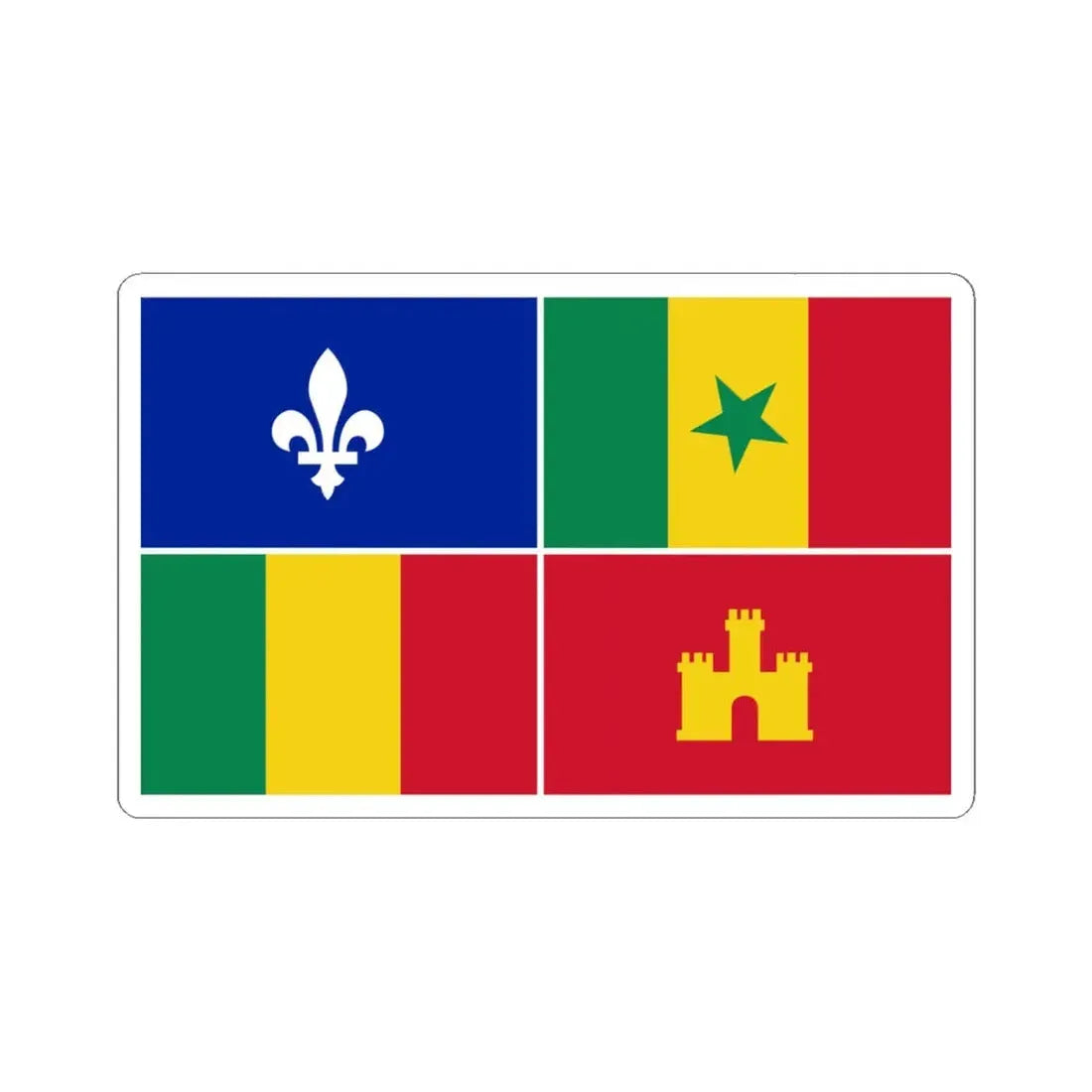 Louisiana Creole Flag (United States) STICKER Vinyl Kiss-Cut Decal 4 Inch White - The Sticker Space
